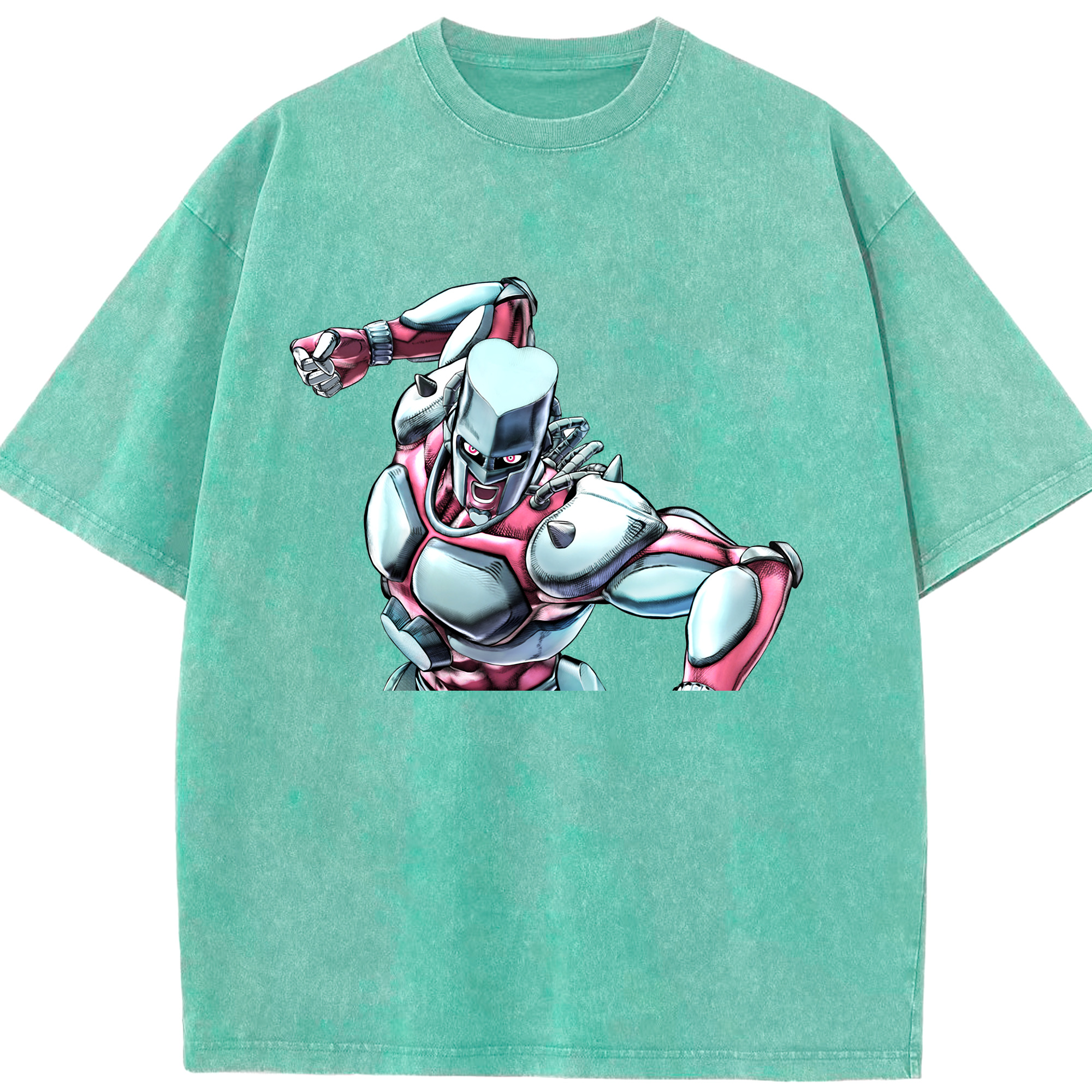 （画像用） ジョジョの奇妙な冒険 ひがしかた じょうすけ JoJo's Bizarre Adventure Higashikata Josuke 綿100% ヴィンテージ風 半袖Tシャツ（フロントプリント）